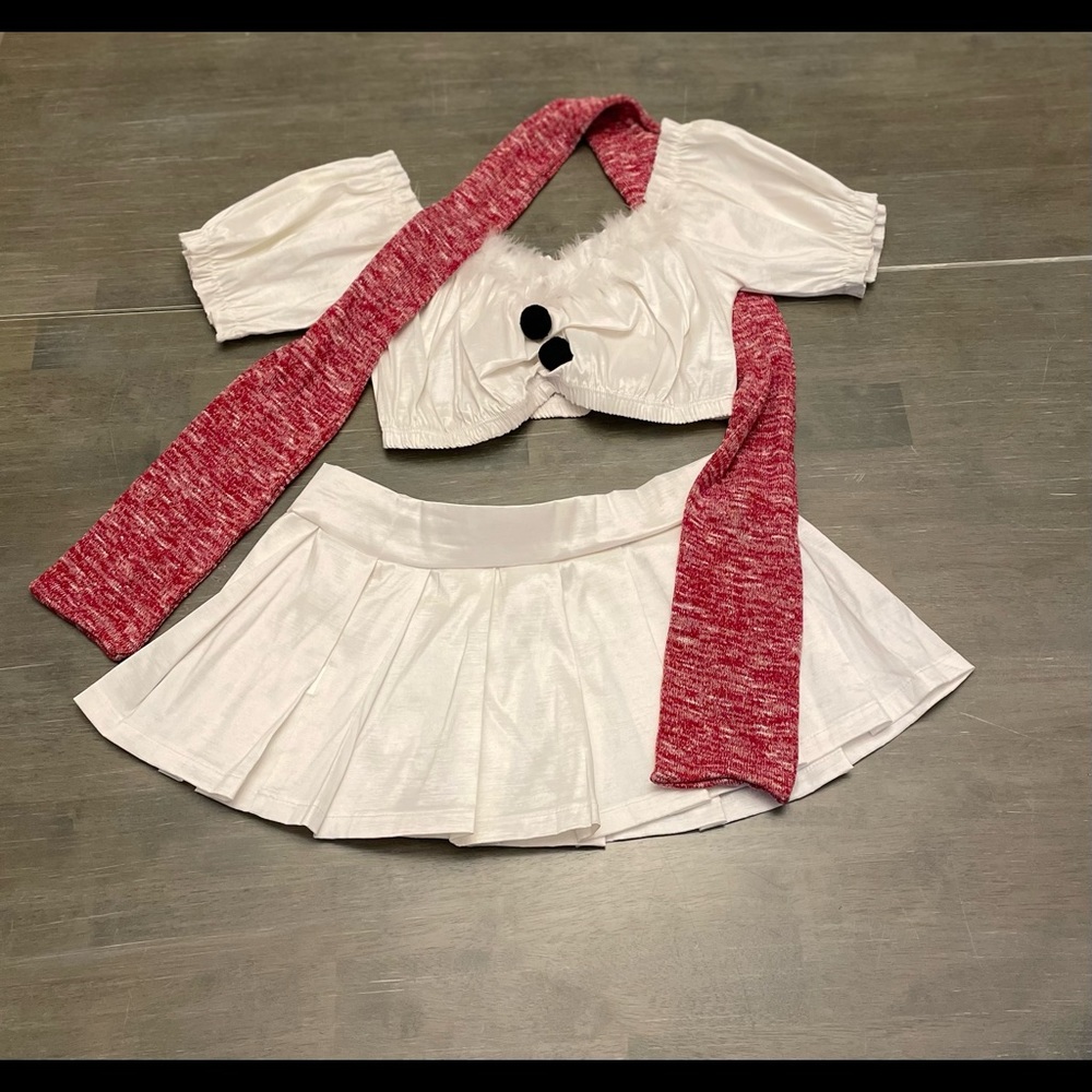 Snow cutie lingerie skirt set